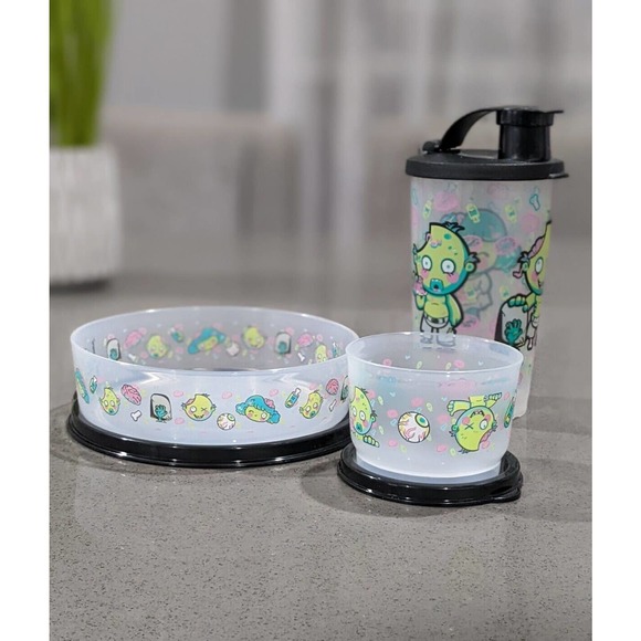 Tupperware Halloween Zombies Lunch Set 3 PCs Tumbler,Snack Cup, Wonder B… - Picture 2 of 5